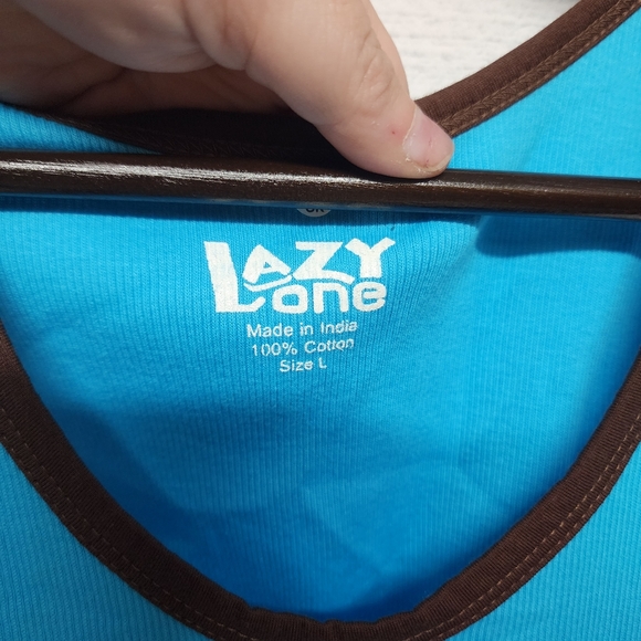 Large Lazy One Turquoise Tank Top - Picture 3 of 4